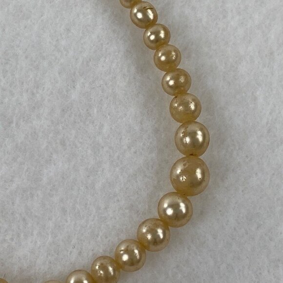 Vintage Faux Pearl Necklace Single Strand Sterling Silver Hook Clasp - Picture 8 of 8